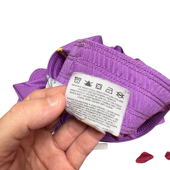 Nike Dri-Fit Purple Yellow Racerstripe Drawstring Athletic Activewear Small - Picture 7 of 10